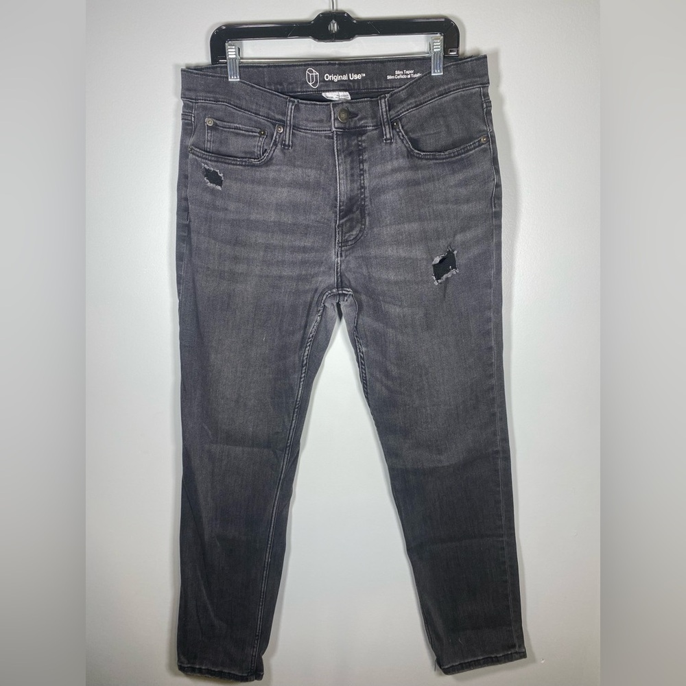 Original Use Men’s Charcoal Distressed Jeans